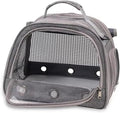 Portable Foldable Transparent Pet Travel Backpack – Oxford Fabric Design with Ventilated Windows, Lightweight and Comfortable Carrier for Birds, Small Reptiles, and Exotic Pets (Grey)