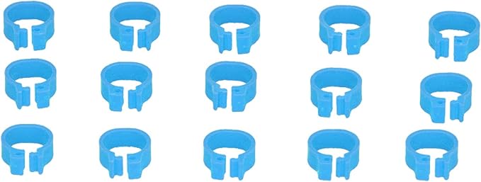 Fydun 100PCS S Leg Rings, 8mm Pigeons Identification Poultry Plastic Bird Foot Clip Pool Vacuum Hoses Bands No Words SuppliesOrange Health Supplies Band for Identify Orange (Light Blue)