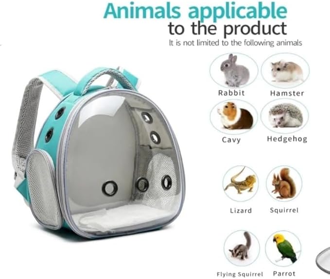 Bird Travel Carrier: Portable Backpack Cage - Breathable Mesh Lightweight Durable Design | Parrot Small Birds Conure Budgie Cockatiel/Outdoor Transport Perch-Integrated Enclosure Use (B3)