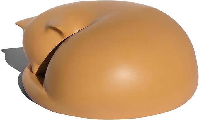 Cat Urn, Orange Resin, Sleeping Kitty Pet Memorial Keepsake Funeral Urn for Cats Ashes, Up to 8kg, 7.87 x 7.87 x 3.15 inches