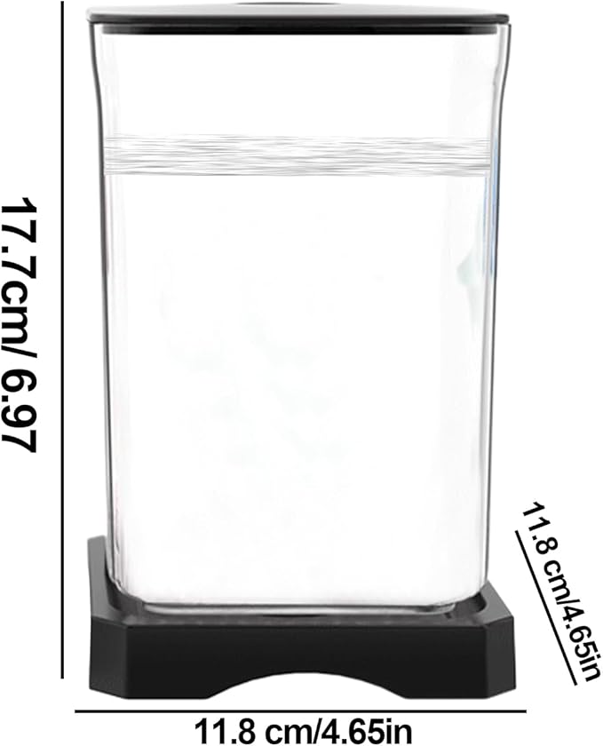 Glass Betta Kit, Glass 5x5x5 Inch | Elegant Glasss Aquarium with Stackable Design, Desktop, Countertop, Stackable Cube Tank for Home Office School