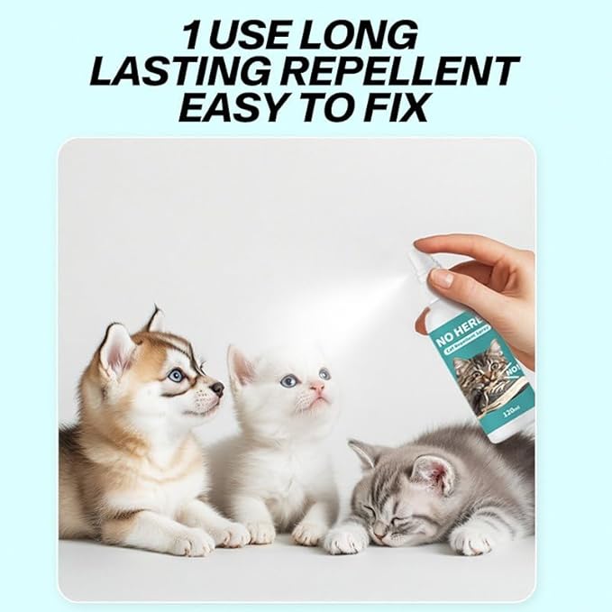 Cat Deterrent Spray, Natural Indoor & Outdoor Repellent for Furniture, Sofas, Carpets & Curtains, Safe Training Aid to Stop Scratching and Urinating, Stain-Free Formula