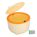 Happyyami 1set Sealed Cat Litter Trash Can Lid Waste Bags Included Easy to Maintain Pet Waste Container Odor Prevention Design for Home Use