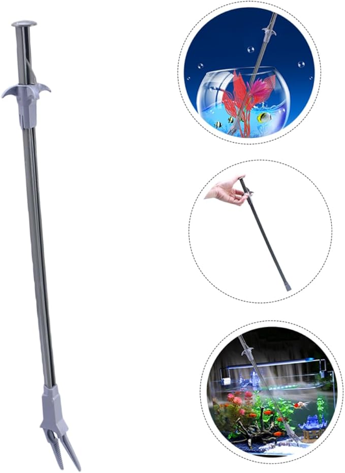 4pcs Cleaning Tweezers for Aquarium Portable Fish Tank Planting Clips Ergonomic Waterweed Feeding Tool Aquatic Plant Tong for Easy Aquarium Maintenance