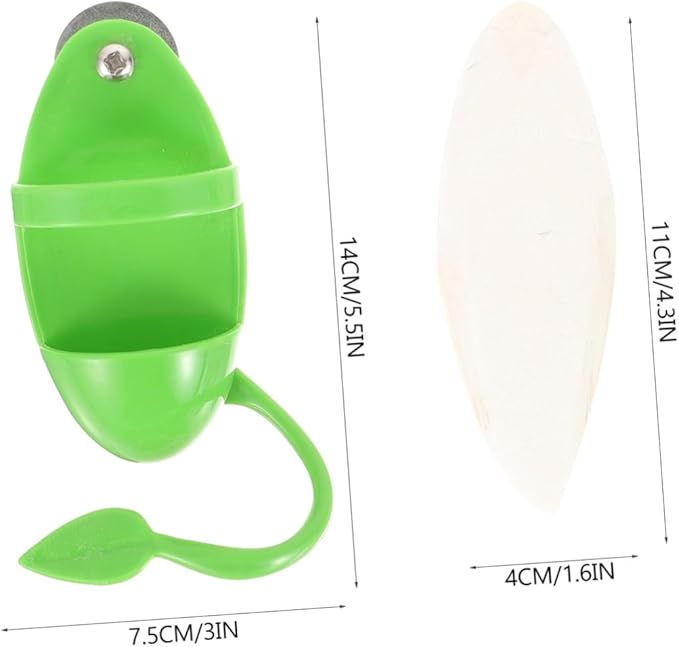 VANZACK 2sets Bird Feeding Watering Supplies Cuttlebone for Parakeet Budgie Food Snail Feeder Bird Bowl for Cage