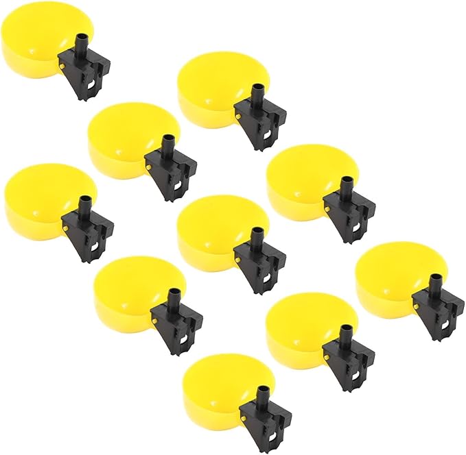 Zerodis 10Pcs Automatic Bird Water Feeder, Platic Pet Water Dispenser Cage Parakeet Watering Feeder Bird Supplies Suitable for Chicken Quail Poultry Drinking Feeding