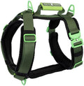 Ultimate Urban Premium Dog Harness - No Choke/Pull/Escape Dog Harness with Adjustable Padding, Heavy Duty, Easy On/Off, High Strength Buckles, Emergency Handle and 3 Connect Points (Green, XL)