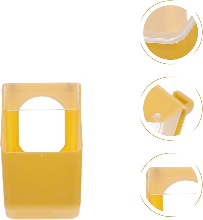 BESTonZON Cage Pigeon Feeder 2pcs Plastic Hanging Single Hole Bird Food Container with Lid for Parakeet Cage Accessories Small Bird Feeding Supplies