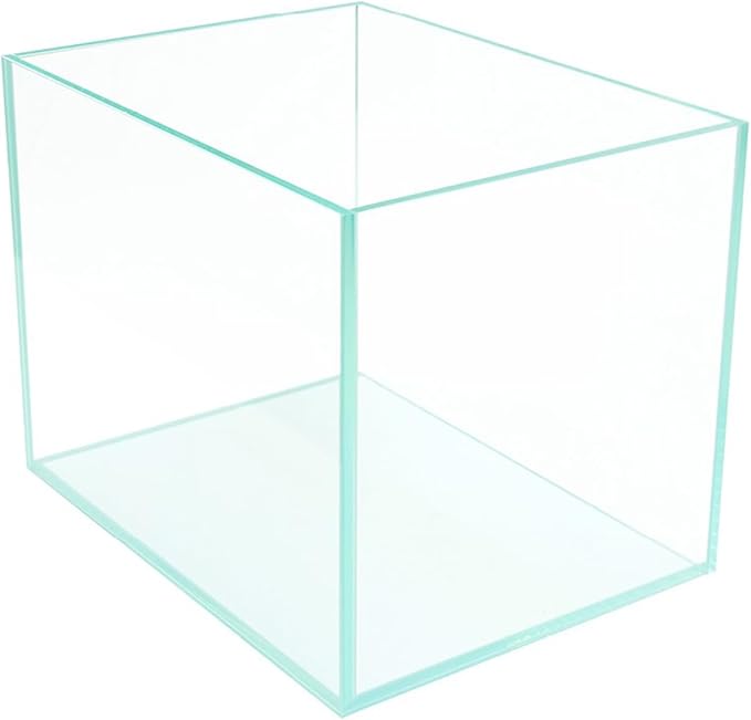 Ultra Clear 4 Gallon Rimless Low Lron Aquarium Tank, 10" L × 10" W × 10" H (25cm x 25cm x 25cm) 1/5 inch Thickness Ultra HD Glass Fish Tank with Black Nano Foam Leveling Mat Included