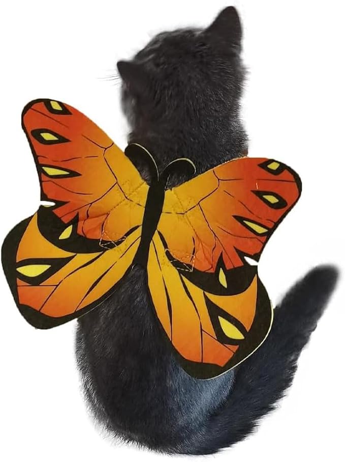 Cat Dog Butterfly Costume Wings for Halloween Party Decoration, Halloween Dog Cat Costume, Puppy Cat Dress Up Accessories