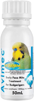 Avimec Treatment for Scaly-Face-Mite for Budgerigars Parakeet 50ml