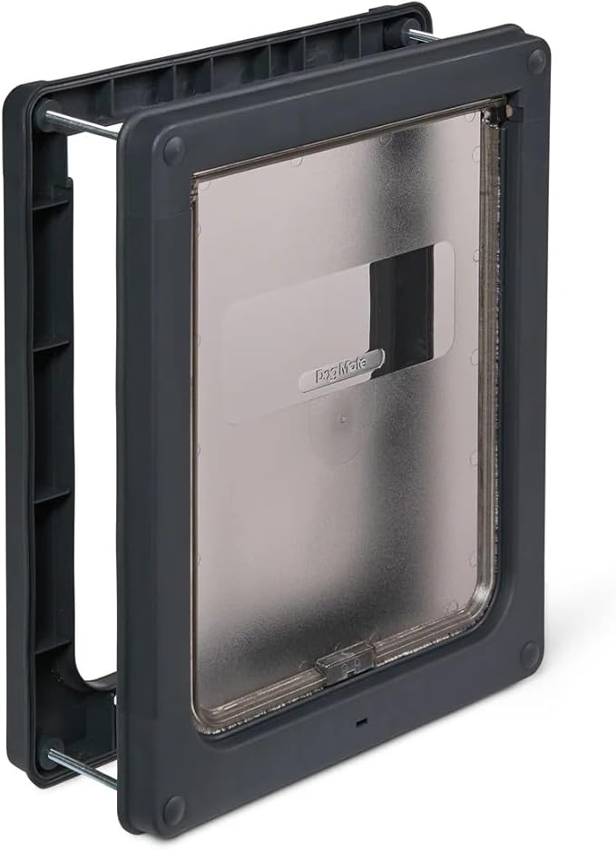 Dog Mate Lockable Medium Dog Door (215G) - Flap for Medium Dogs and Large Cats, for UPVC, Wall and Wood, Securely Designed for Your Pets, Grey