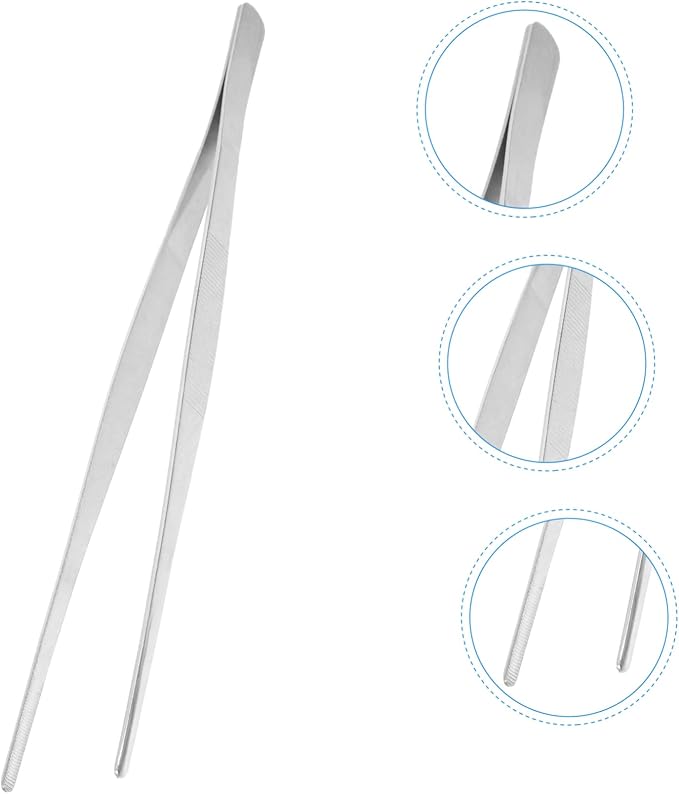 NOLITOY Aquatic Weed Tweezers Long Straight Stainless Steel for Aquarium Planting