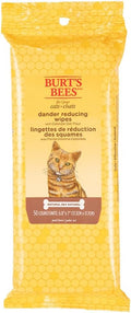 Burt's Bees for Pets Cat Dander Remover Wipes, Unscented Soft Grooming Cloths with Colloidal Oat Flour + Aloe, Helps Reduce Flaking Between Baths for Cats & Kittens, 50 Count