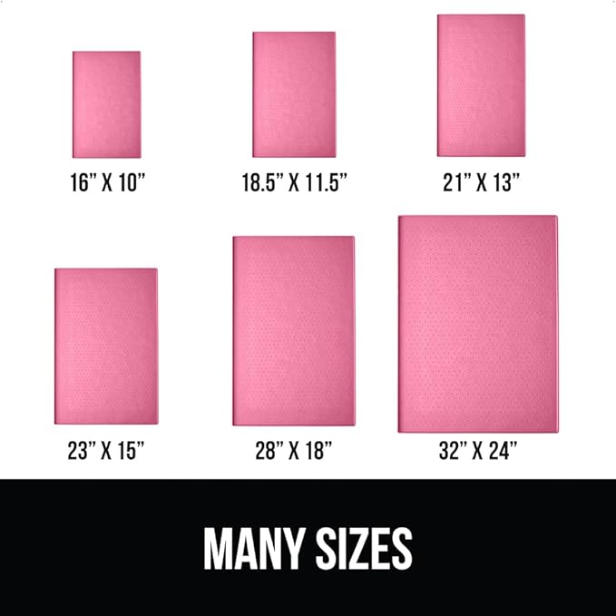 GORILLA GRIP 100% Waterproof Raised Edge BPA Free Silicone Pet Feeding Mat, Dog Cat Food Mats Contain Spills Protects Floors, Placemats for Cats and Dogs Water Bowl, Pets Accessories 28x18 Pink