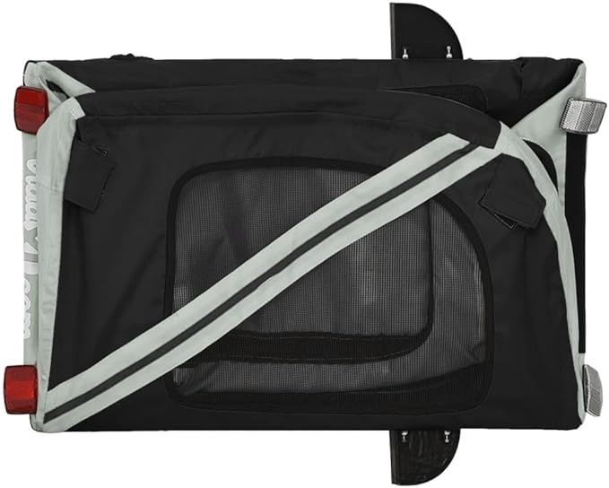 Pet Bike Trailer for Small Dogs, Durable Oxford Fabric with Weatherproof & Scratch-Resistant Design, Zippered Doors and Mesh Windows for Safe Outdoor Rides