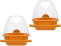 NUOBESTY 2pcs Hanging Bird Feeder and Water Bowl Set for Parakeets and Cockatiels, Brown Plastic Food Dispenser Cage Accessories for Bird Feeding and Watering Supplies