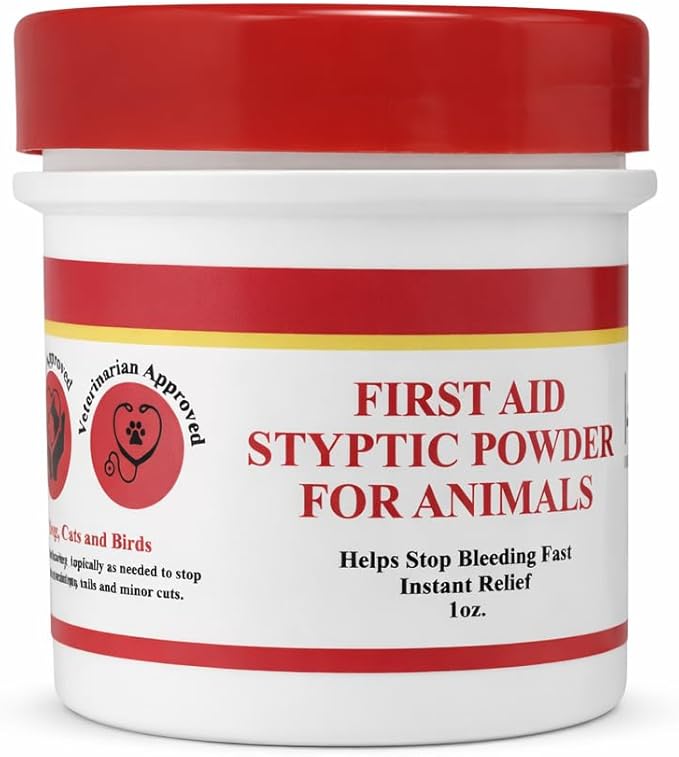 G.B.S Styptic Powder for Dogs, Cats, and Birds (1 oz) - Fast-Acting Blood Stop Powder for Pets & Animals - Quick Stop Bleeding Powder for Nail Clipping, Cuts & Grooming
