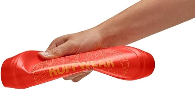 Ruffwear, Camp Flyer Dog Frisbee, Lightweight 8.7 in Flexible Flying Disc Dog Toy for Land Fetch, Soft on Teeth, Durable/High‑Visibility, Waterproof Finish, Doubles as Bowl, Red Sumac