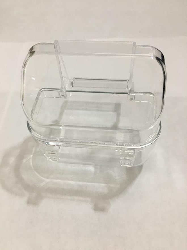 3 Bird Cage Hopper Parakeet Budgie Lovebird Parrotlet Feeders No Mess Closed Top Food Water Feeding Cups with Perch 3" Small Size 3 OZ Capacity