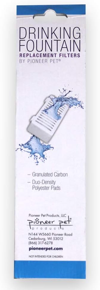 Pioneer Pet T-Shaped Suction Cup Water Filter – 3 Pack - Fits Mini Vortex and Swan Pet Drinking Fountain - (3091)