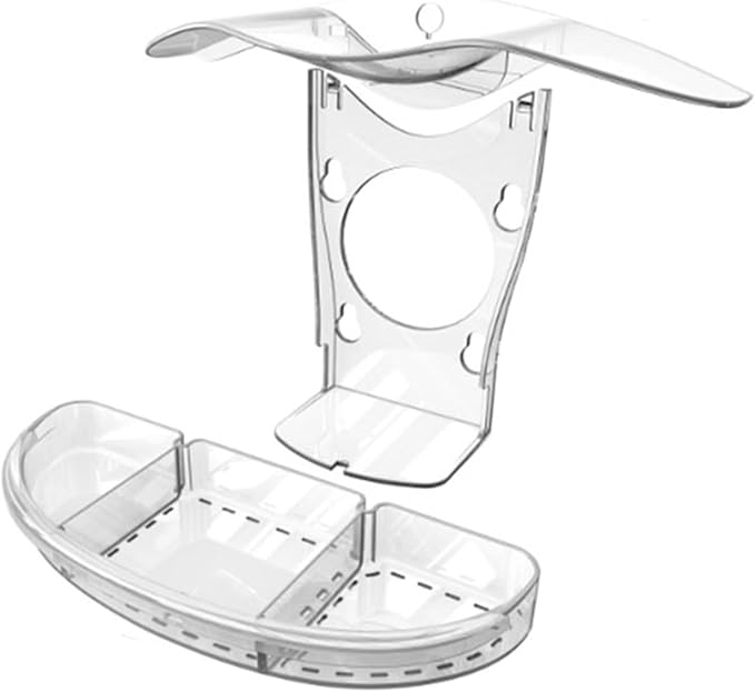 Large Capacity Bird Feeders Hygienic Feeding Bowl Water Drink for Small Feeding Transparenst Bird