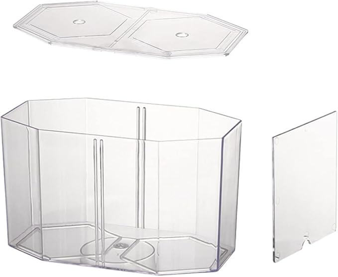 Mipcase 2pcs Transparent Box for Fish Dual Chamber Tank Removable Partition Easy to Clean Aquarium Incubator for Betta Guppy Fish Fry