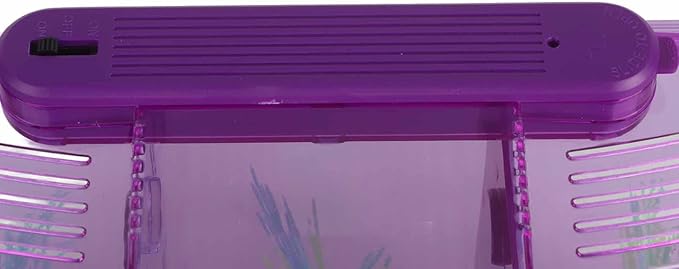 Rengue Fish Breeder Box for Aquarium TripleChamber Fish Breeder Box for Aquarium, Transparent LED Acrylic Small Fishes Breeding Isolation for, Transparent LED Acrylic (Purple)