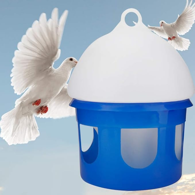 Automatic Bird Feeder and Water Dispenser, Large Capacity Bird Water Drinker ABS Plastic Pigeon Waterer Pet Water Pot Container for Outside Cage (2L)