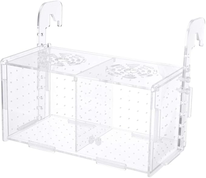 Aquarium Fish Breeding Box - Transparent Acrylic Fish Tank Hatchery Hanging Incubator for Shrimp Clownfish (Hook 201011cm)