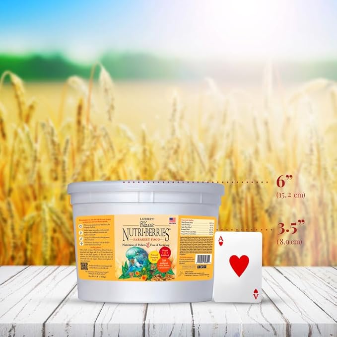 LAFEBER'S Classic Nutri-Berries Pet Bird Food, Made with Non-GMO and Human-Grade Ingredients, for Parakeets (Budgies), 4 lb