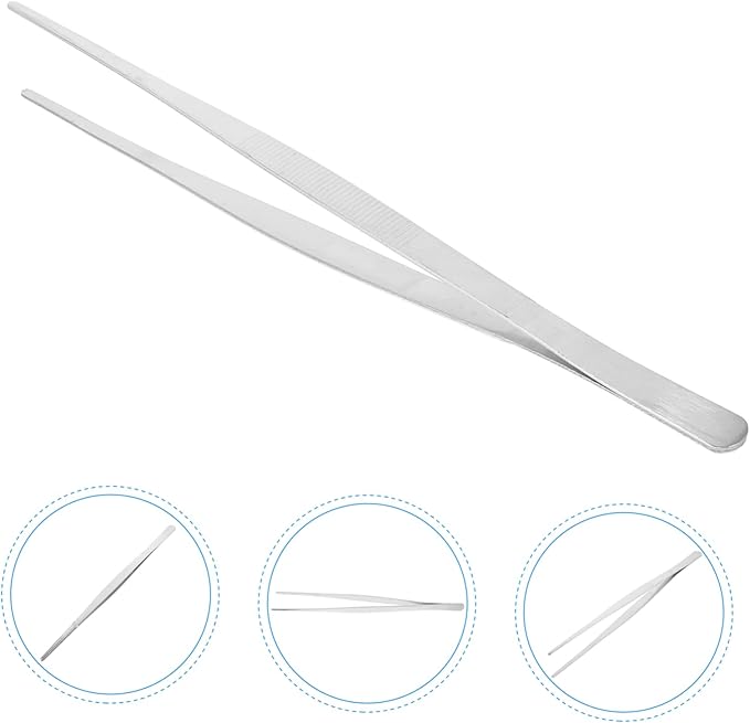 NOLITOY Aquatic Weed Tweezers Long Straight Stainless Steel for Aquarium Planting