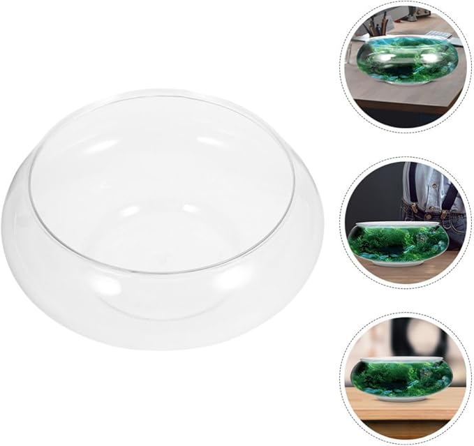 SUPVOX Plastic Fish Bowl Vase: 2pcs Round Bubble Bowl 2800ml Wide Mouth Air Plant Vase Desktop Terrarium Goldfish Tank for Aquarium Hydroponic Succulent Flower Planter