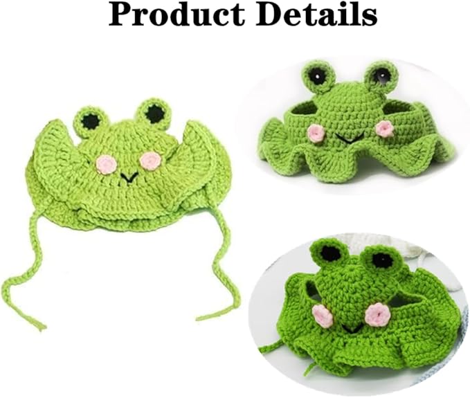 1 PCS Cat Hat Cute Frog Shape Pet Cap Halloween Cat Kitten Halloween Costumes Birthday Hat for Christmas Birthday(M)