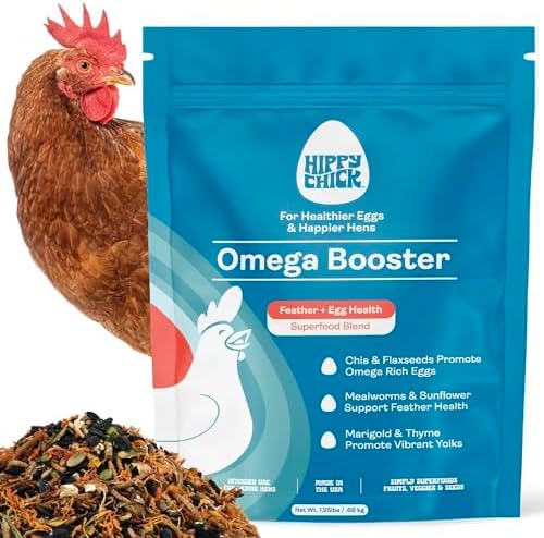 Egg Booster for Chickens – Omega-3 Vitamin Supplement for Laying Hens – Egg & Feather Health Support – Natural Poultry Treat and Layer Feed Additive – 2.5 lb Bag