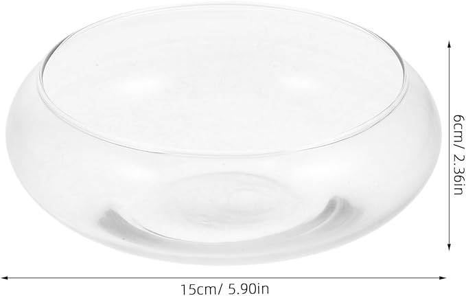 VOSAREA Glass Vase Bowl Glass Fish Bowl Hydroponic Planter Floral Container Clear Bubble Bowl Fish Bowl Aquatic Plant Pot Daffodil Pot for Wedding Event Home Decor (5.89 X5.89X2.36in)