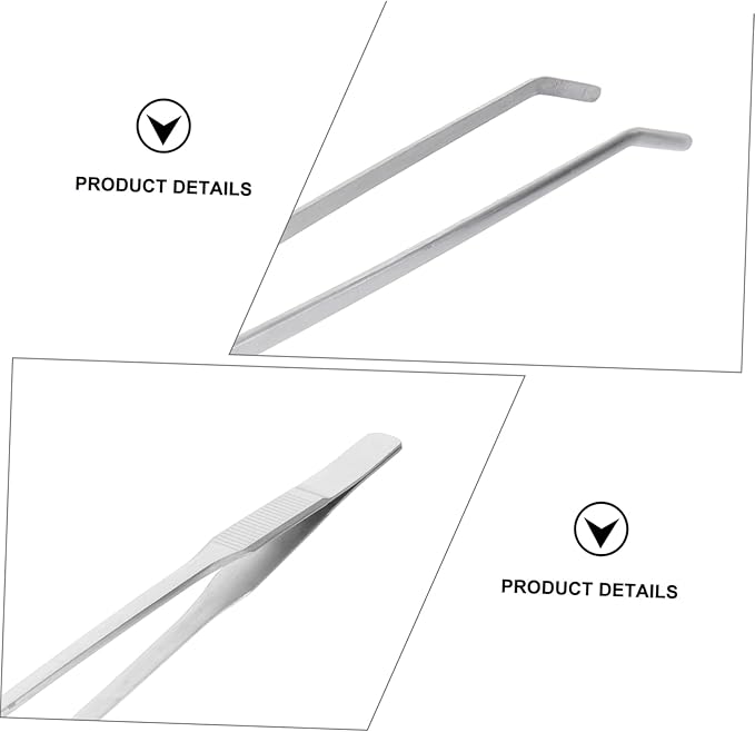 Angoily 3pcs Plant Tweezers for Aquarium Goldfish Tank Aquatic Plant Tongs Curved Tip Tweezers Sharp Blades Substrate for Planted Aquarium