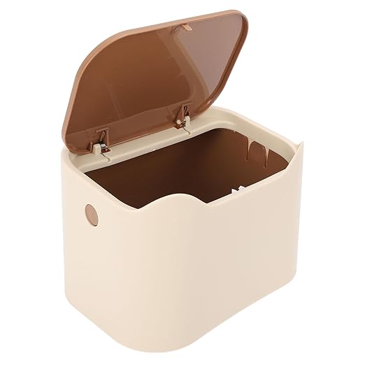 Pssopp Multipurpose Mini Cat Waste Trash Can, Compact and Space Saving Design Reduce Odor Enclosed Design Cat Litter Trash Can for Cat Garbage Storage