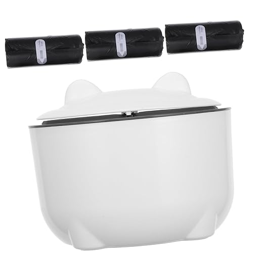 POPETPOP 1set Enclosed Cat Litter Disposal Bin Odor-Sealing Lid Large Capacity Plastic Trash Can for Cat Waste Multi-use Small Garbage Bin Includes for Easy Cleanup