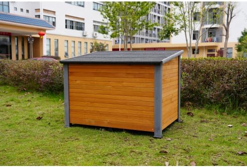 44.48" Large Dog House Winter Warm Outdoor Weatherproof Dog Houses for Large Dogs Outside Dog House Doghouse Wooden Dog Kennel
