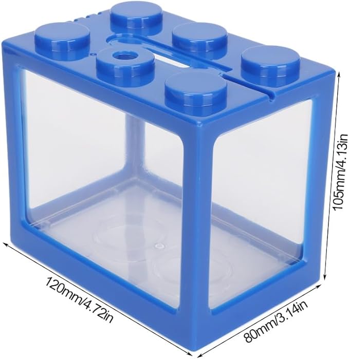 Blue Plastic Building Block Fish Tank Desktop Micro Landscape Cascadable Design Mini Fish Aquarium Office Decoration