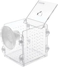 Fish Breeding Box Clear Acrylic Fish Isolation Boxes Aquarium Hatchery Incubator with Suction Cup for Newborn Shrimp