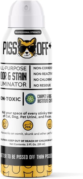 P*SS OFF+ All Purpose Stain and Odor Remover - Professional Strength Cat Pee Odor Eliminator (3 Fl Oz (Pack of 1))