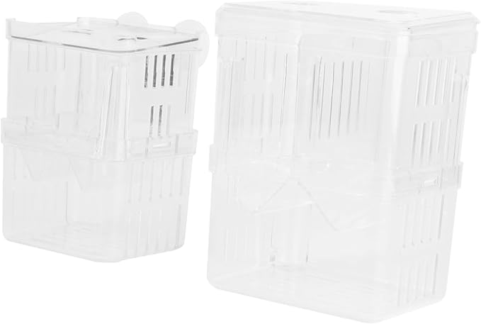 Practical Aquarium Fish Breeding Box Mesh Fry Hatchery Breeder Box Fish 2pcs Acrylic Constructi