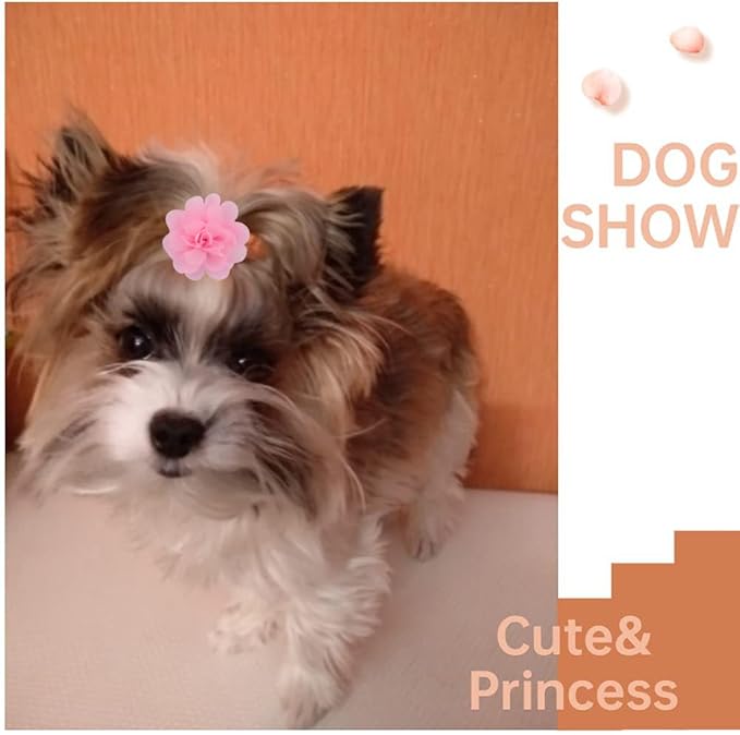 20PCS Flower Bows Alligator Hair Clips for Cat Dogs Puppy Birds Ducks Horse Chicken Pets Barrettes Party Birthday Grooming Hair Accessories