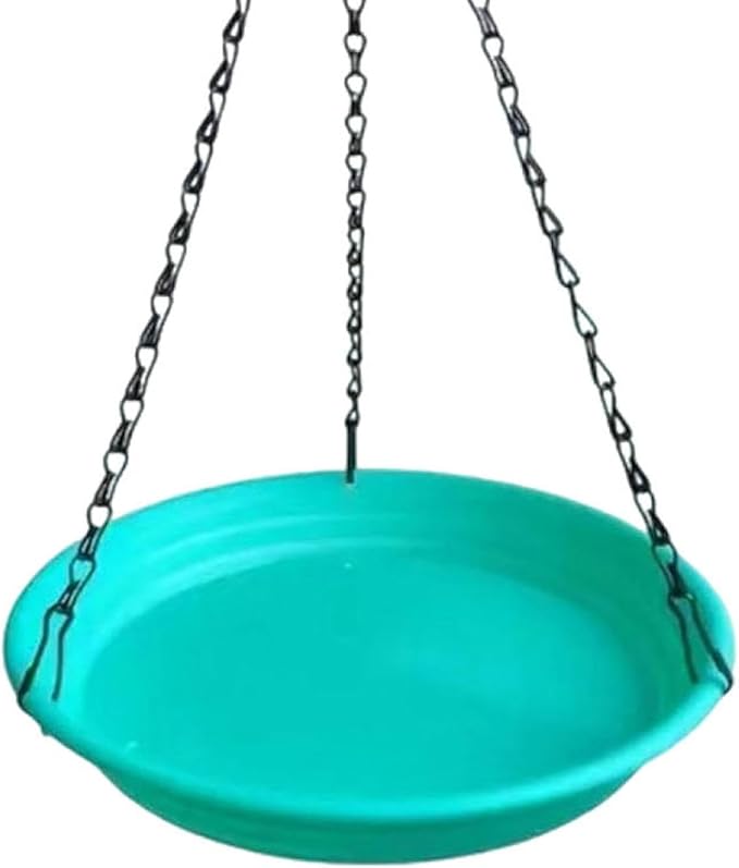 Hanging Bird Feeder and Waterer Tray Bird Food Tray Outdoor Birdbath Hanging Backyard Birdbath for Garden Balcony Trees Lawn, Green
