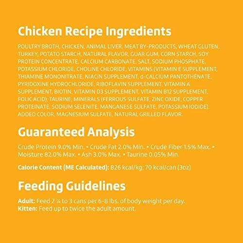 Amazon Brand - Wonder Bound Gourmet Wet Cat Food in Gravy Variety Pack (Turkey, Chicken, Beef), Poultry, Made in USA, 3 Ounce (Pack of 24)