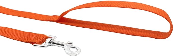 Nylon Training Dog Leash for Small Medium Large Dogs, 15ft 20ft 30ft 50ft Long Leash Dog/Puppy Lead for Obedience Recall Training, Camping (1" x 50ft, Orange)