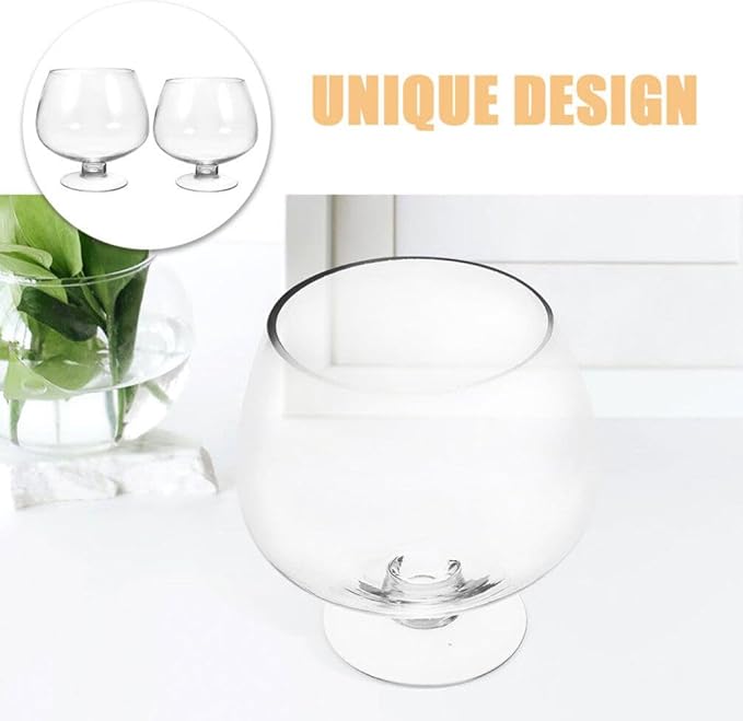GANAZONO 2pcs Clear Desktop Fish Tank Transparent Betta and Aquarium for Office Decor Easy to Clean Planter Elegant Design for Home Office Use