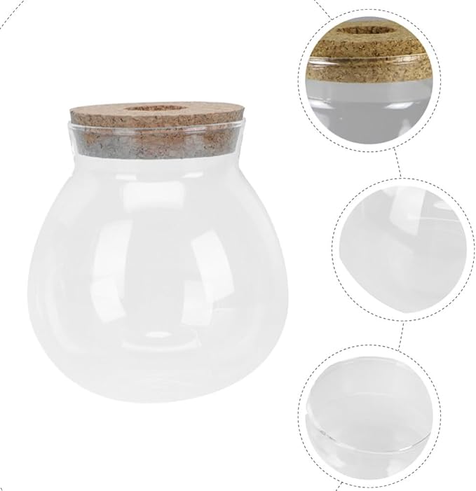 Balacoo glass fish tank propagation jars glass terrarium with cork terrarium jar goldfish bowl glass hydroponic vase small terrarium desktop aquarium fish bowl terrarium glass jar plant